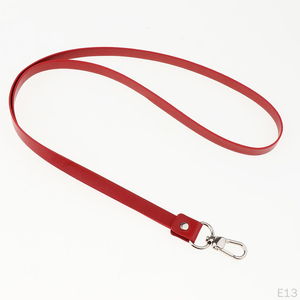 Ретро PU кожаный шейный ремешок шнурок металлический зажим для карт бейджей