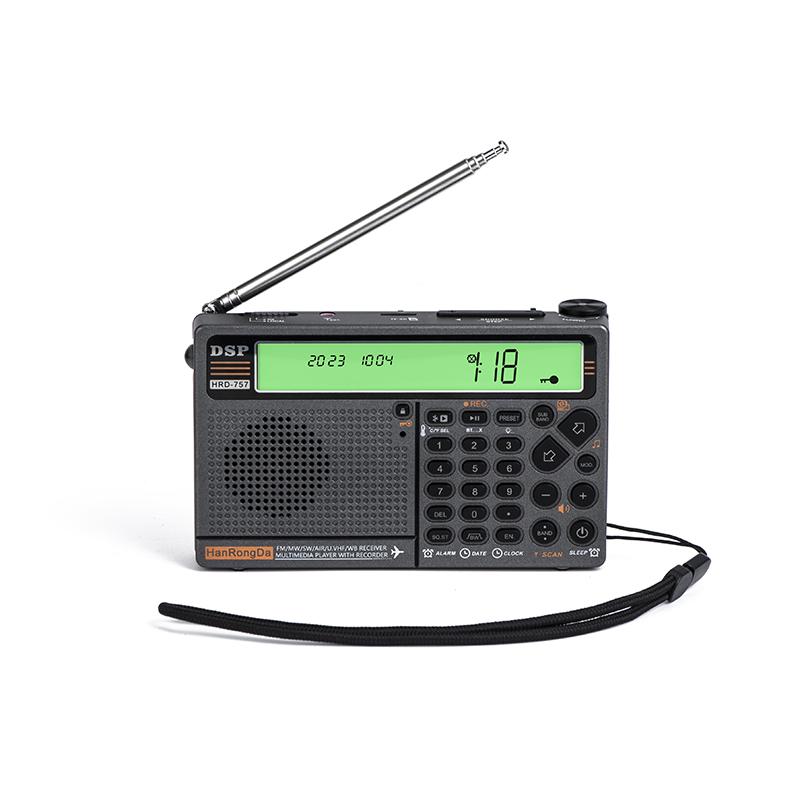Радиоприемник Hanrongda Hrd-757 FM All-Band Bluetooth FM-радио Два Ips-экрана с картой Aux In Воспроизведение аварийного приемника Большая батарея
