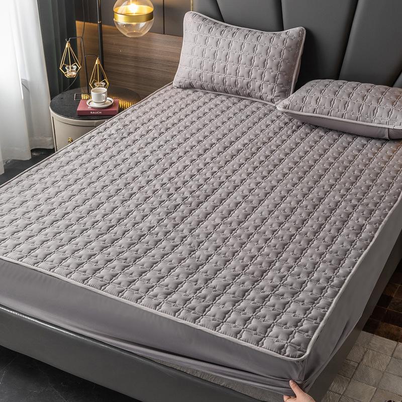Наматрасник Толстая стеганая простыня на подкладке Модное постельное белье с принтом Queen King Нескользящая простыня Пылезащитный чехол без наволочки