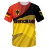 German Men's T-shirt Street Casual Top German Flag Print Oversize Shirts Street Hip Hop Harajuku Vintage Clothes O-neck Pullover