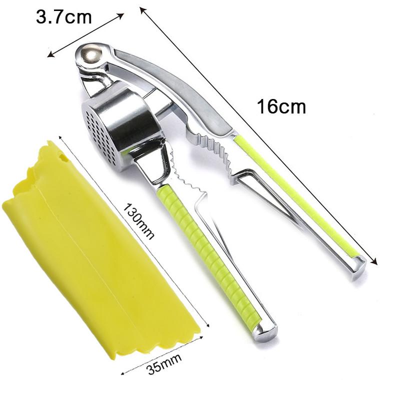 Garlic Press Walnut Open Tools Crusher Mincer Chopper Silicone Stripper TubeGarlic Press Crusher with Walnut Open Tools