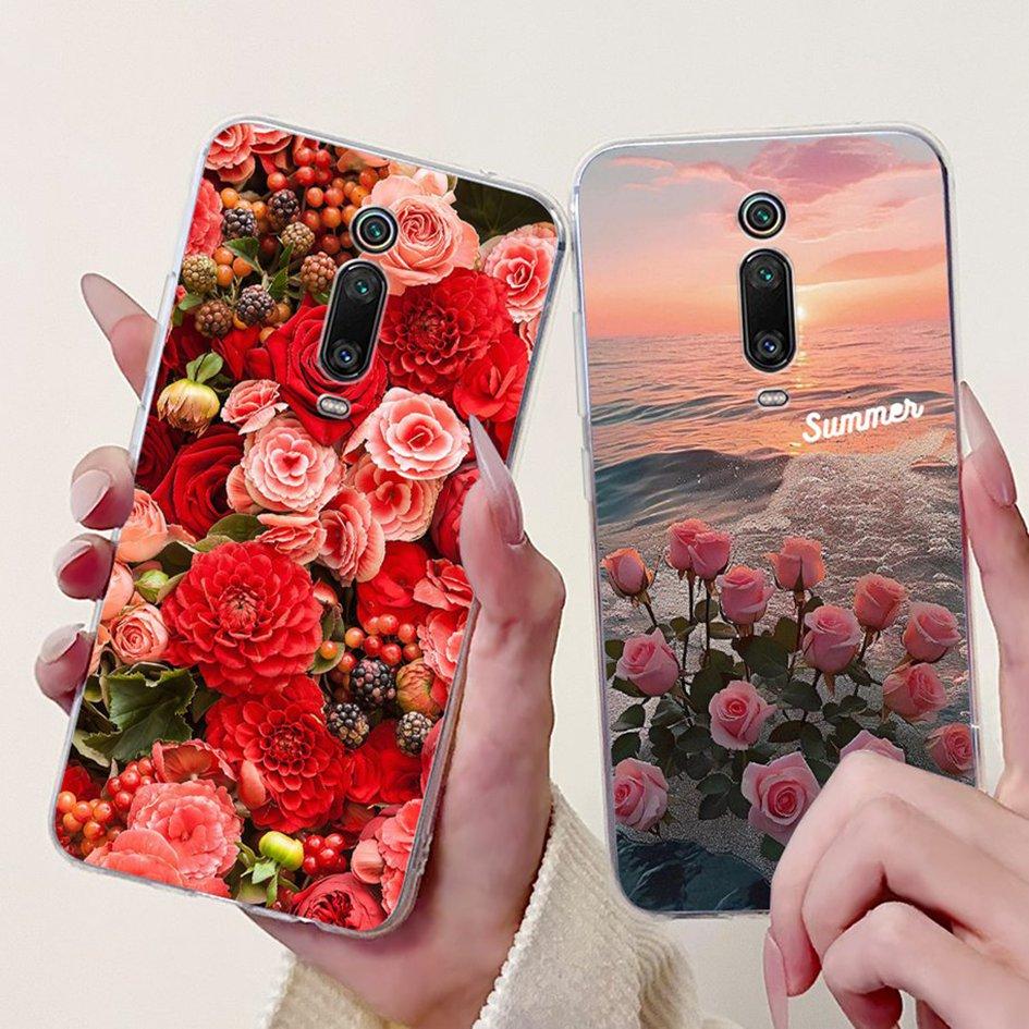 For Xiaomi Mi 9T Case Fashion Flower Shockproof Cover For Xiaomi Mi 9T Pro Redmi K20 Funda For RedmiK20 Pro Mi9T Silicone Bumper