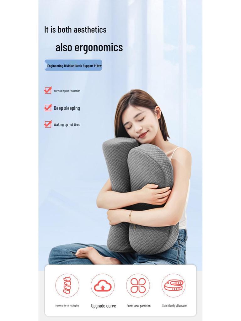 Подушка для шеи для путешествий: Подогреваемый шейный бандаж, пена с памятью для комфортного сна, съемный и моющийся для спящих на боку