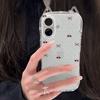 Прозрачные кошачьи ушки без рамки для защитного чехла для мобильного телефона IPhone16pro для IPhone14 для Apple с цепочкой