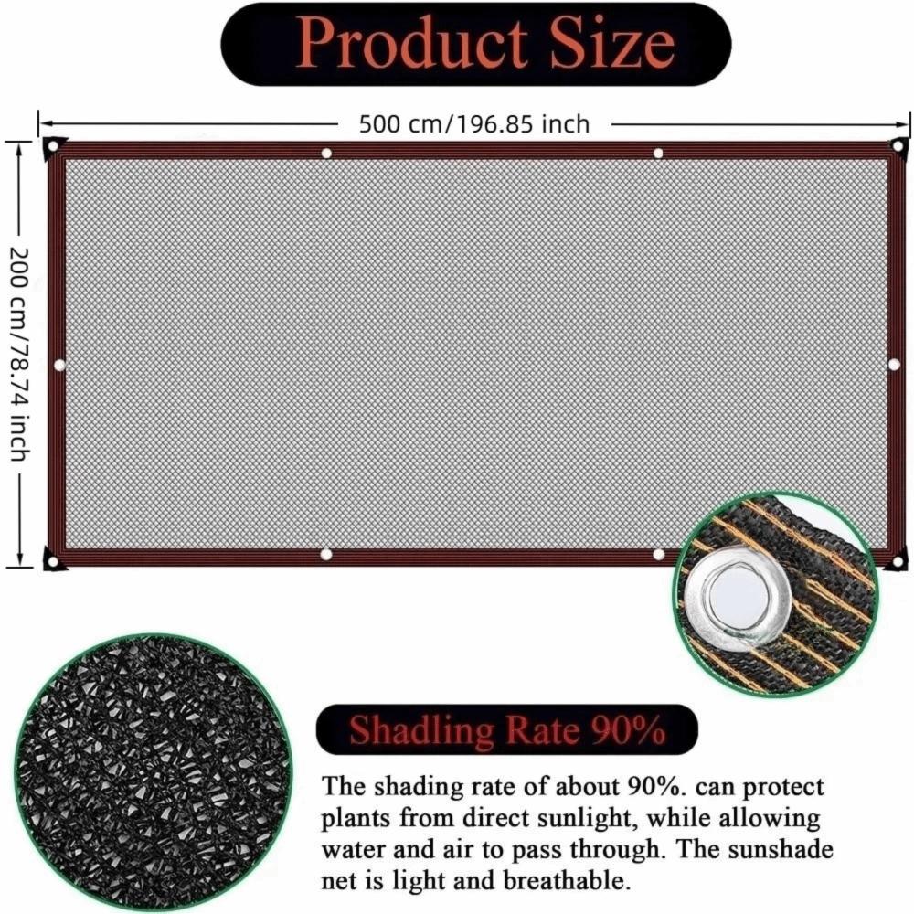 Edge-Perforated Outdoor Canopy Breathable Sun Shade Cloth Multi-Sized Sunshade Net Courtyard