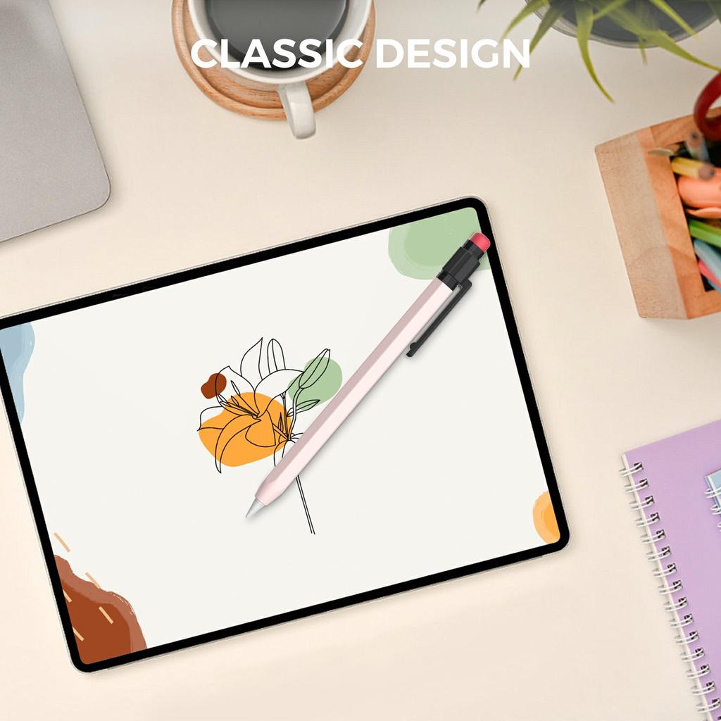 AHASTYLE PT180-3-K Pencil Sleeve with Black Cap/Clip for Apple Pencil 3 Protective Silicone Case Retro Style