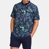 Under Armour Ua Iso-Chill Edge Logo All-Over Print Casual Short Sleeve Polo Shirt Men Polo Shirts Navy-Blue 1377365-412