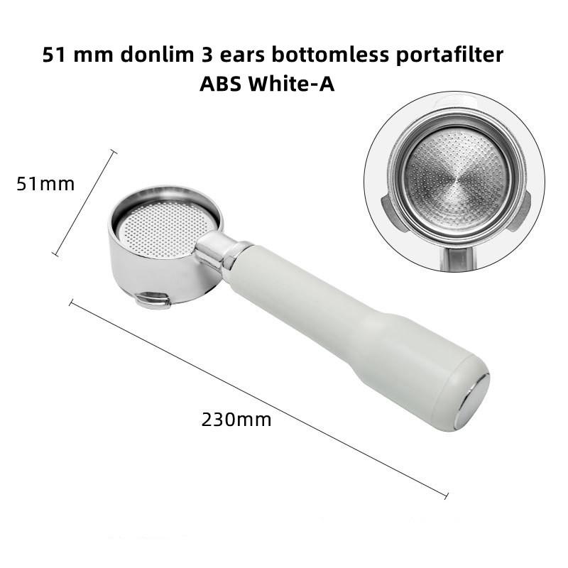51mm 2 Spout 3 Ears Stainless Steel Coffee Portafilter Filter Holder for Donlim/Petrus/maxim/Derlla Espresso Machine Accessory