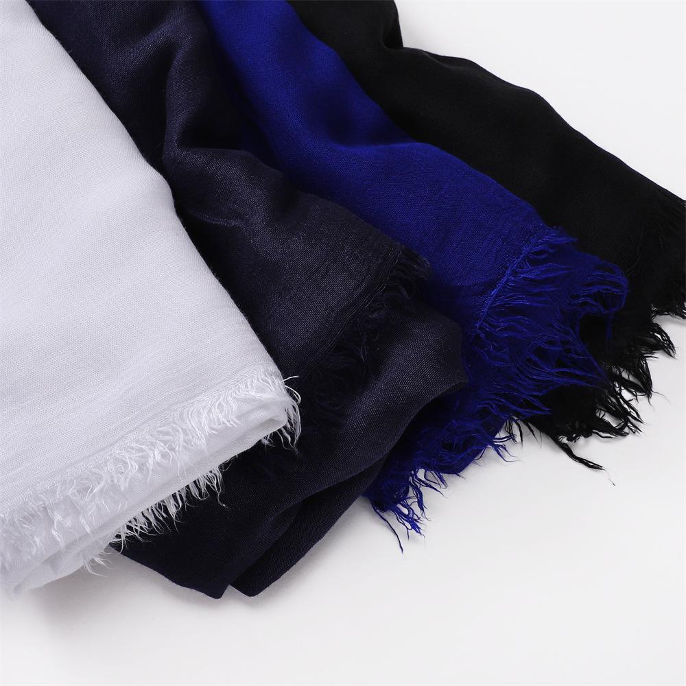 Fashion Muslim Cotton Rayon Modal Hijab For Women Headscarf Long Shawls Islam Hijab Turbans Head Wrap Solid Fringe Scarves