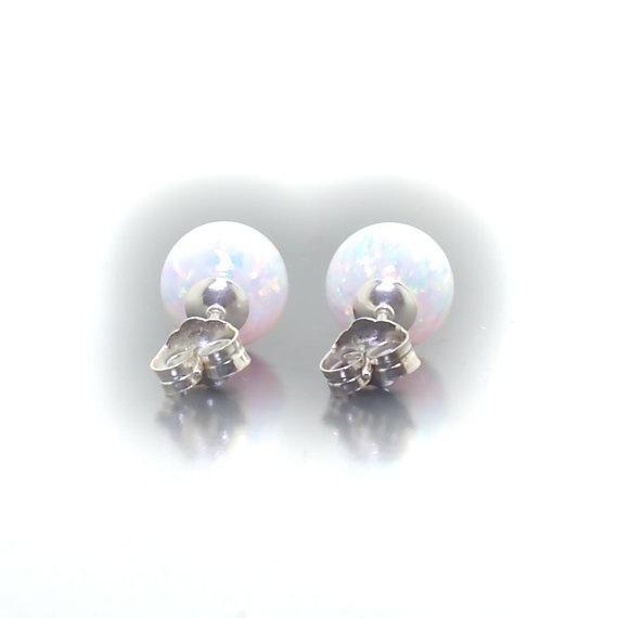 Серьги-пусеты из серебра 925 пробы San Jie Dreamy Fire Opal Simple Round для женщин