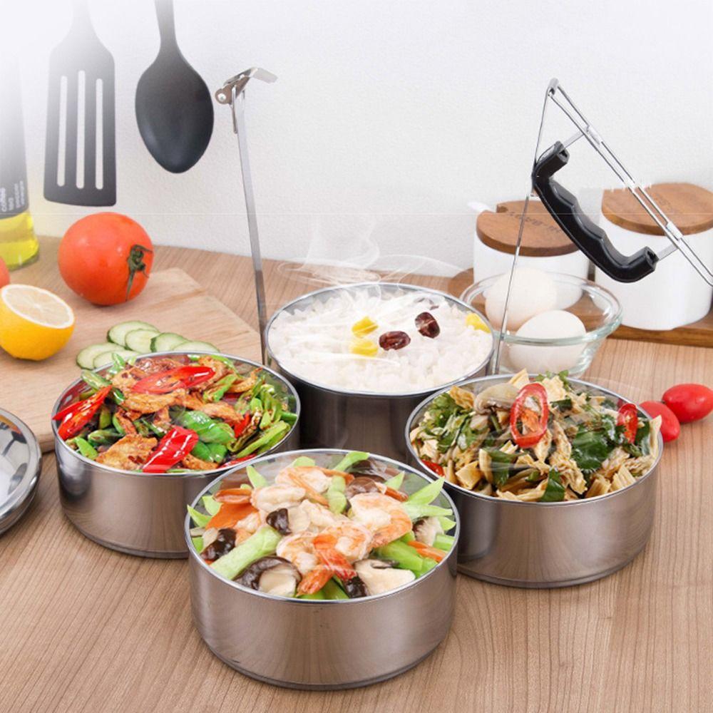 Stackable Insulated Food Container Stainless Steel Keep Warm Cylinder Food Warmer Men Women