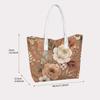 Vintage Floral Print Tote Bag Fashion Large Capacity Daily Handbag Casual Portable Shoulder Bag for Women