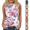 Women's Casual Round Neck Printed Sleeveless Vest Tops Vest