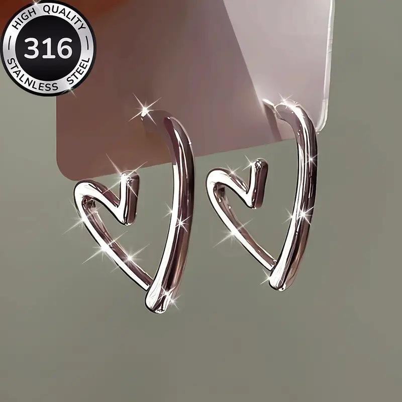 Серьги-сердечки полые из 18-каратного золота - Модный и универсальный дизайн