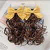 2Pcs Curly Children's Bow Wig Princess Bowknot Hairclip Fasion Baby Wig Hairpin  Daily