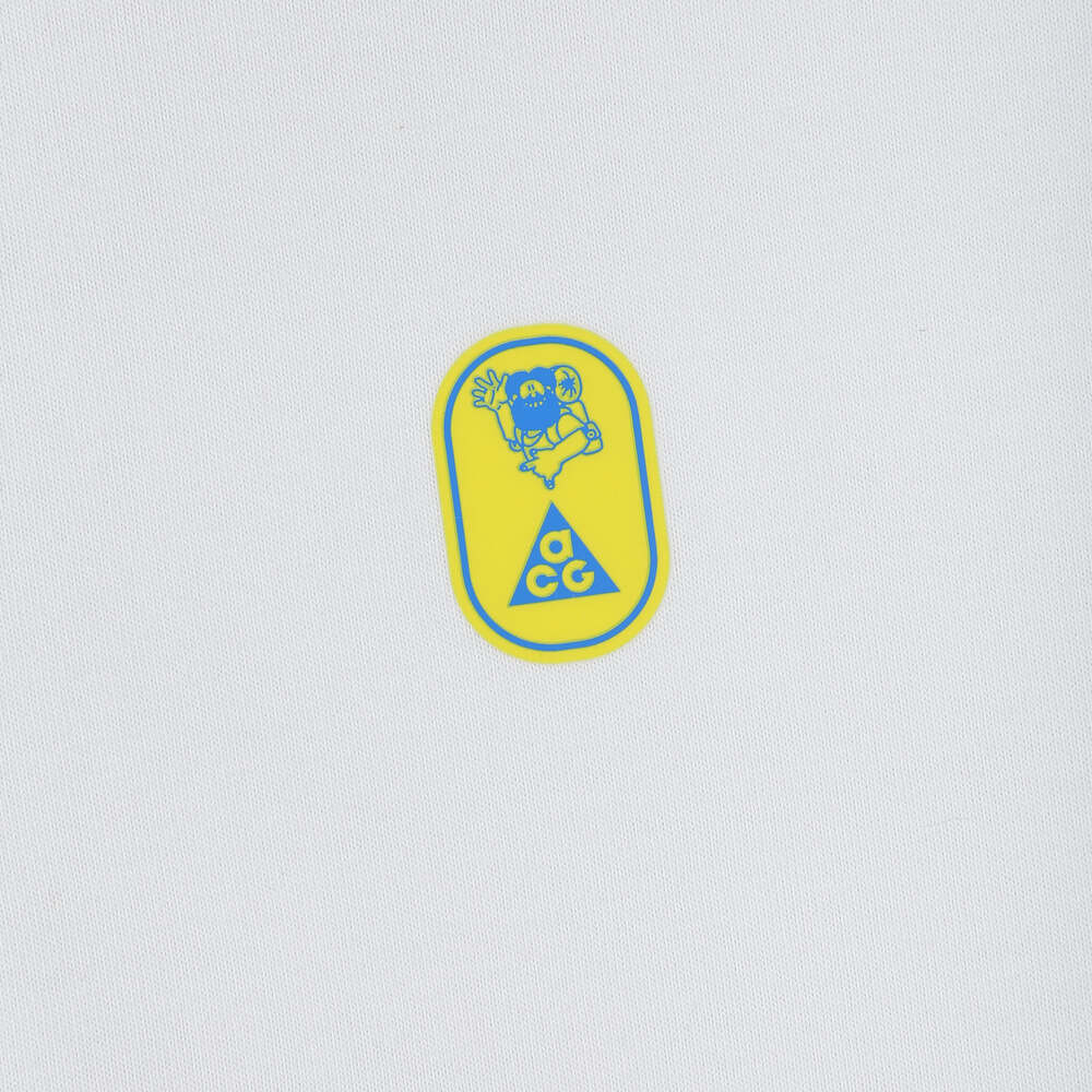 Nike Футболка ACG Series Printed Pattern с круглым вырезом, повседневная, свободного кроя, с длинным рукавом и заниженной линией плеч, мужские футболки Mountain-White FV3489-121