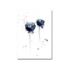 Abstract Watercolor Flower Poster Ink Blue Leaf Canvas Painting Minimalist Art Printing Modern Mural Living Room Decoration