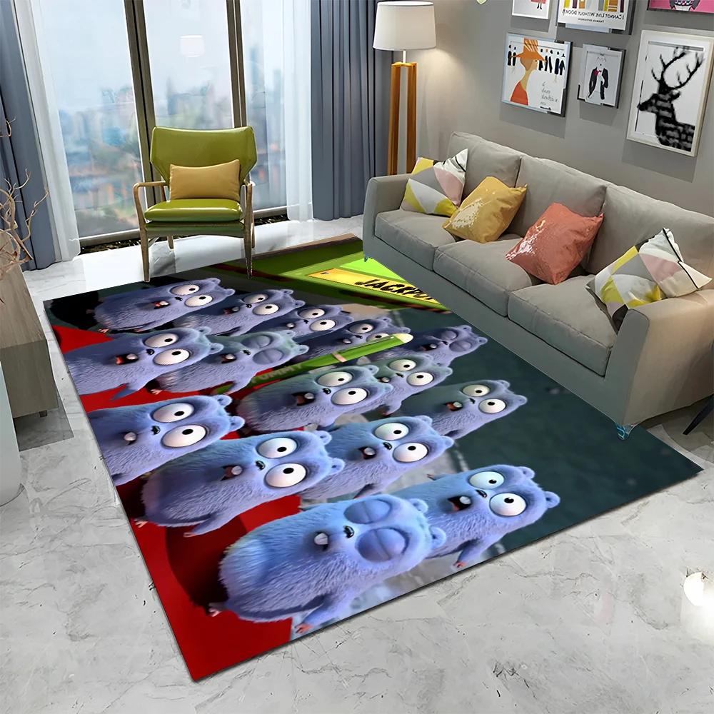 3D Grizzy and The Lemmings Cartoon Carpet Rug для дома, гостиной, спальни, дивана, коврика для двери, детский коврик, нескользящий напольный коврик
