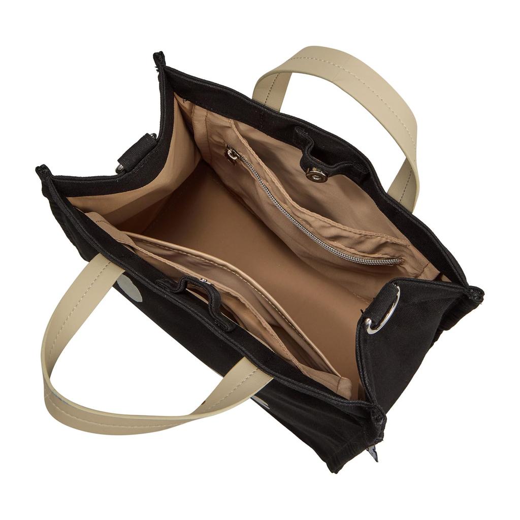 2WAY Tote Bag Handbag M Size HAP6033 Miffy B306 Black Silver Face [Hapitas] Women's