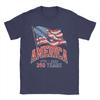 Anniversary USA  Cotton TShirt For Unisexs Summer  Streetwear T Shirts Crewneck Novelty Tee Shirt Oversized Design Tops