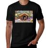 Festive Christmas Mouse In a Log Cabin House T-Shirt Man Graphic T Shirt Man T Shirts for Men T-Shirt