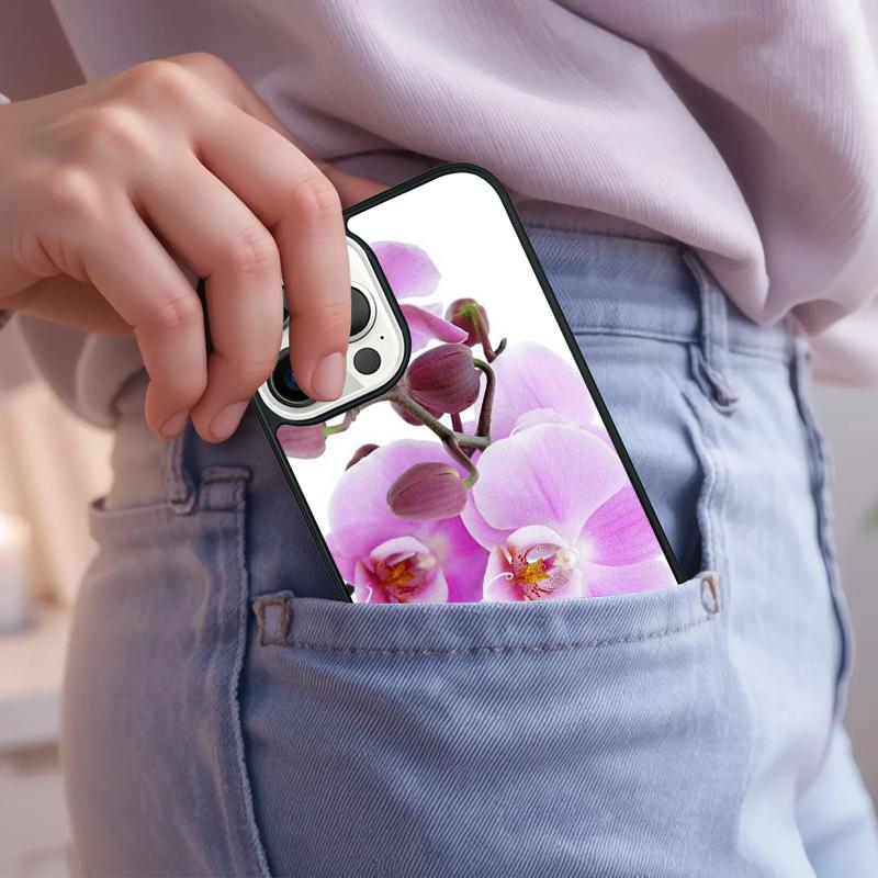 Цветной чехол для телефона с цветами орхидеи для iPhone 17 Air 15 16e 14 13 Pro Max Coque 12 11 Pro Max PLUS