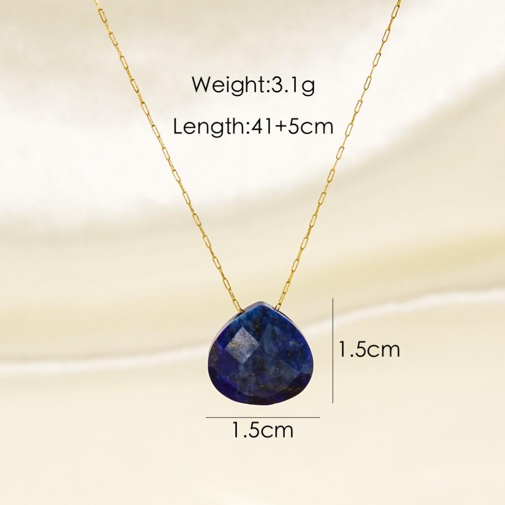 Minimalist Luxury Teardrop Natural Stone Necklace Unique Colored Gemstone Pendant Charms Necklace for Women