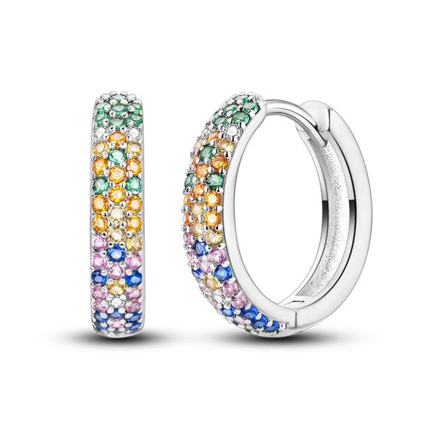 Новые серьги-кольца с двойным кольцом из серебра 925 пробы с цирконием, сердце, бабочка, цветок, змеиная кость, серьги-капли для женщин, ювелирные изделия в подарок