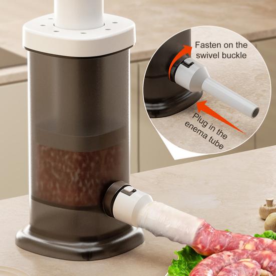 Sausage Machine with 4 Stuffing Tubes Manual Sausage Stuffer Maker for Home Use Food-Grade Sausage Filling Tool Sausage Meat Stuffer Kitchen Supplies