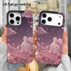 Phone Case: 2D flat design suitable for iPhone 18, 17, 16, 15, 14, 13 Pro film protective case, couple style, starry sky rabbit, Christmas and Hallowe