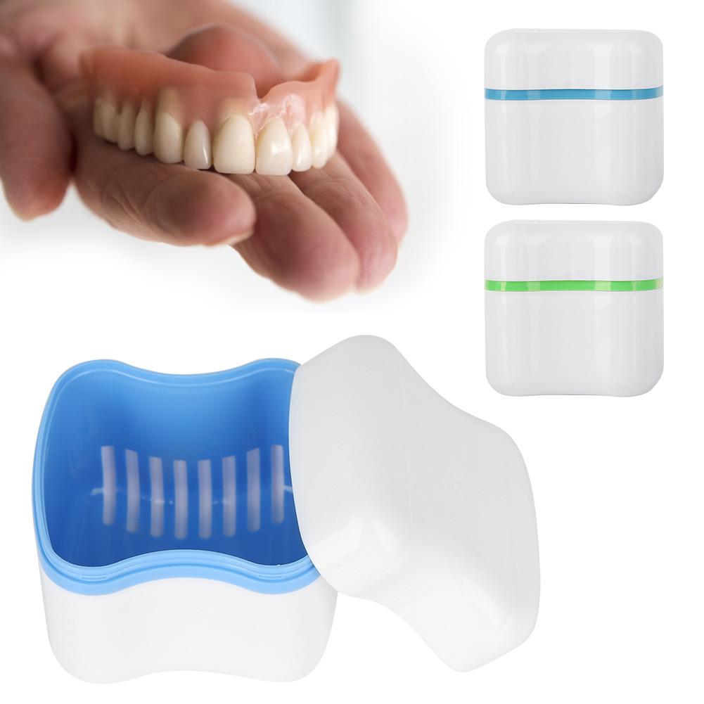 3 Colors Denture False Teeth Storage Box Case With Filter Screen Dental Appliance