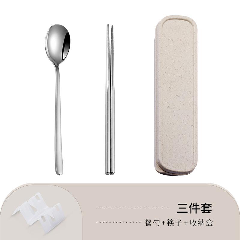 Нержавеющая сталь портативная столовая посуда корейские ложки палочки для еды вилки набор студенческий офисный рабочий походная дорожная посуда кухня