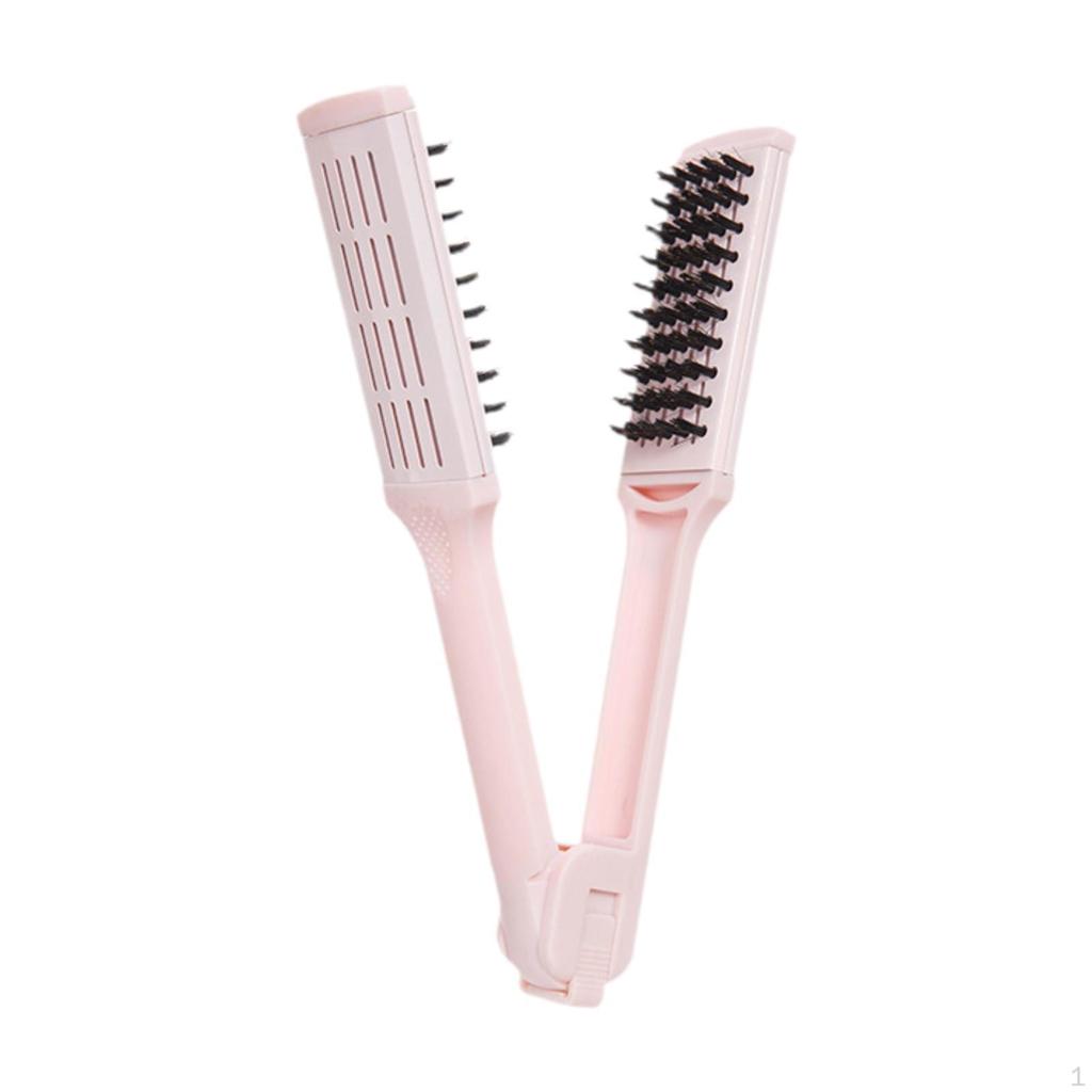 Hair Straightening Comb Double Brush Comb,Portable,Hair Straightener Tool,Hairdressing