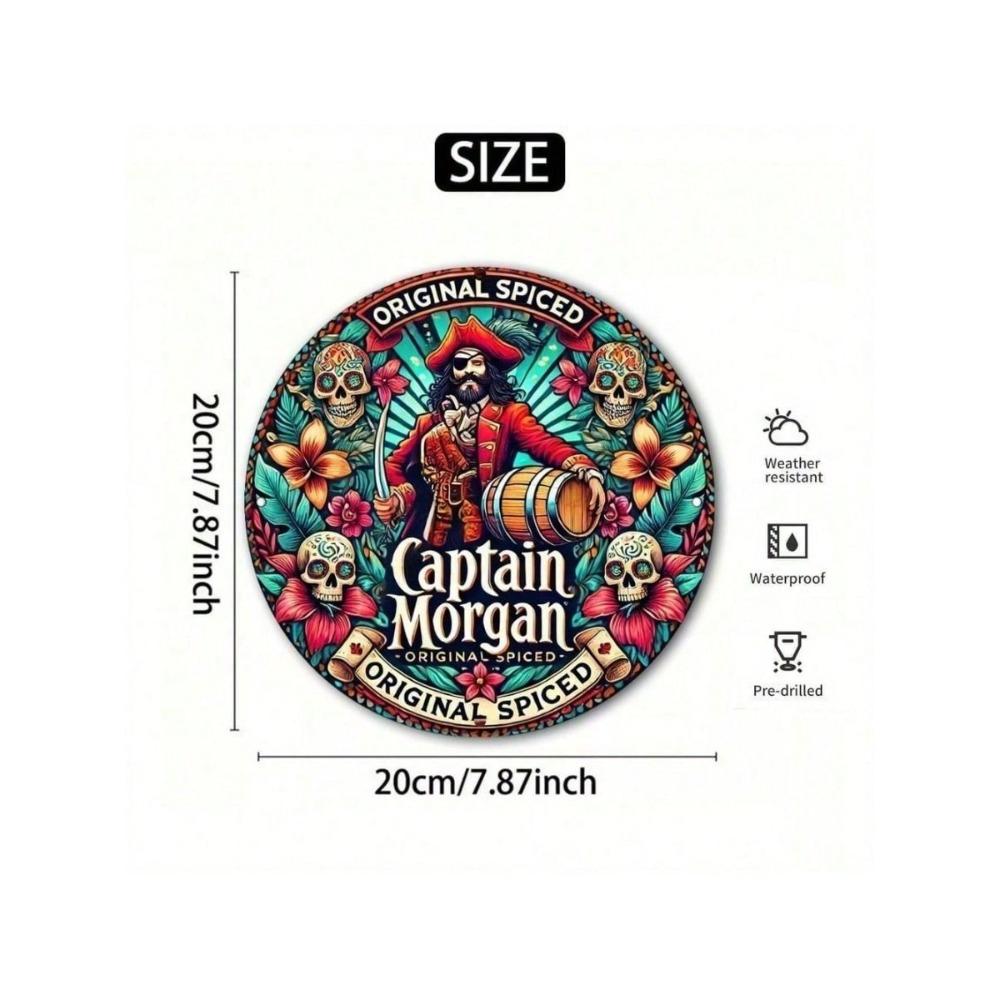 Винтажная металлическая табличка Captain Morgan Декор для бара 20x20см