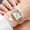 Xiaomi 2PCS Fashion Rectangle Women Watches Heart Bracelet Set Steel Strap Ladies Quartz Wrist Watch Reloj Mujer Girls (Without Box)
