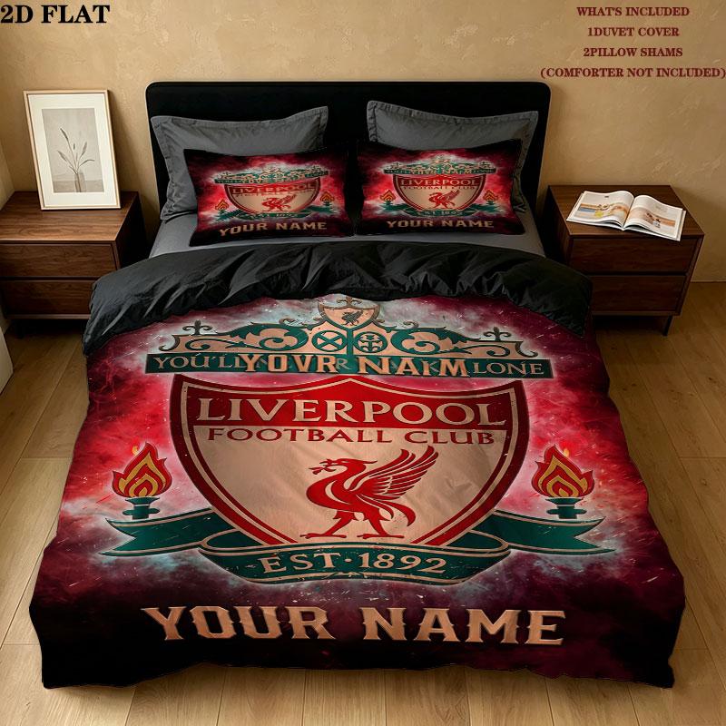 Custom Liverpool Bedding Quilt Set Quilt Cover Pillowcase Home Decoration Birthday Gift (1 * duvet cover + 2 * pillowcase, without core)