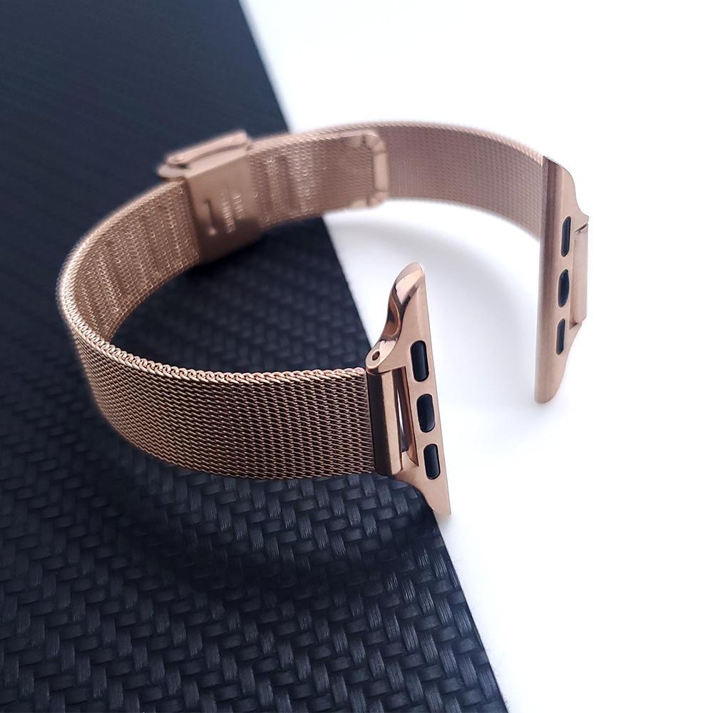 Тонкий металлический браслет из нержавеющей стали для Apple Watch Series 6 SE 5 Ремешок для iWatch 40 мм 38 мм 44 мм 42 мм Женский сетчатый ремешок для часов