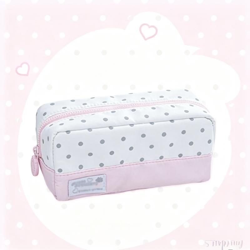 Strawberry Polka Dot Pencil Case Large Capacity Durable Cute Stationery Organizer for Kids School Office Work Use