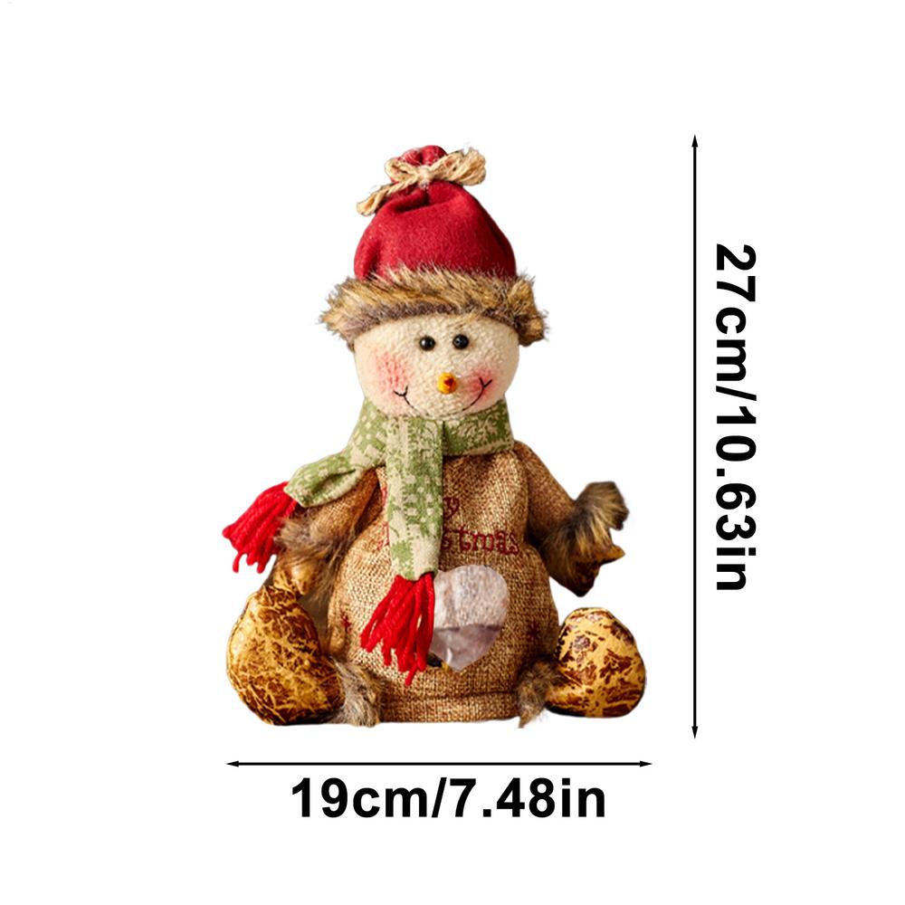 Christmas Doll Fabric Gift Bags Reusable Treat Storage Bag for Candy Party Favors Apples Snowman Santa Claus Holiday Party Decor