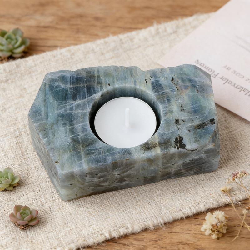 Colorful Natural Crystal Raw Stone Line Bases Incense Candle Stick Holders Crystals Cluster Aromatherapy Candlestick
