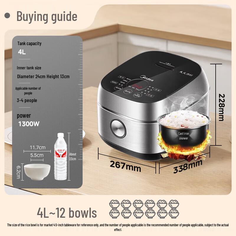 Midea Slim V Series IH Rice Cooker CN plug (adapter included)