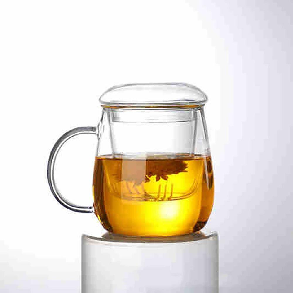 Круглая/грибная форма заварочного чайника из боросиликатного стекла с разделителем для стеклянной чашки для чая