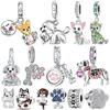 Милые серебряные (925 пробы) подвески-шармы в виде мультяшных собак, серьги-подвески, для браслета, ожерелья DIY, тонкие ювелирные изделия, подарок для женщин, девушек