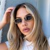 Fashion Metal Small Rectangle Sunglasses for Women Men Designer Trend Classic Narrow Rectangular Sun Glasses Lentes  Mujer