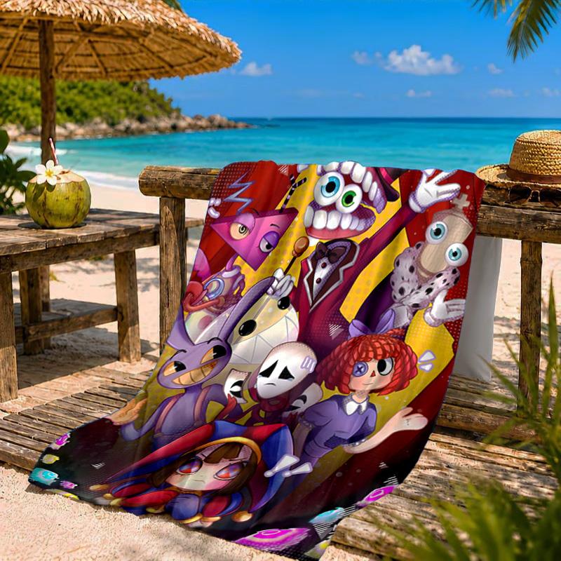Amazing Digital Circus Beach Towel Microfiber Beach Towel, Lightweight and Quick-Dry, for Summer Travel, Swimming Pool Fan Birthday Gift