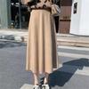 Knitted Skirt Spring Pleated Umbrella Skirt Mid-length 2022 Autumn and Winter High Waist A-line Cover Crotch Slim Long Skirt