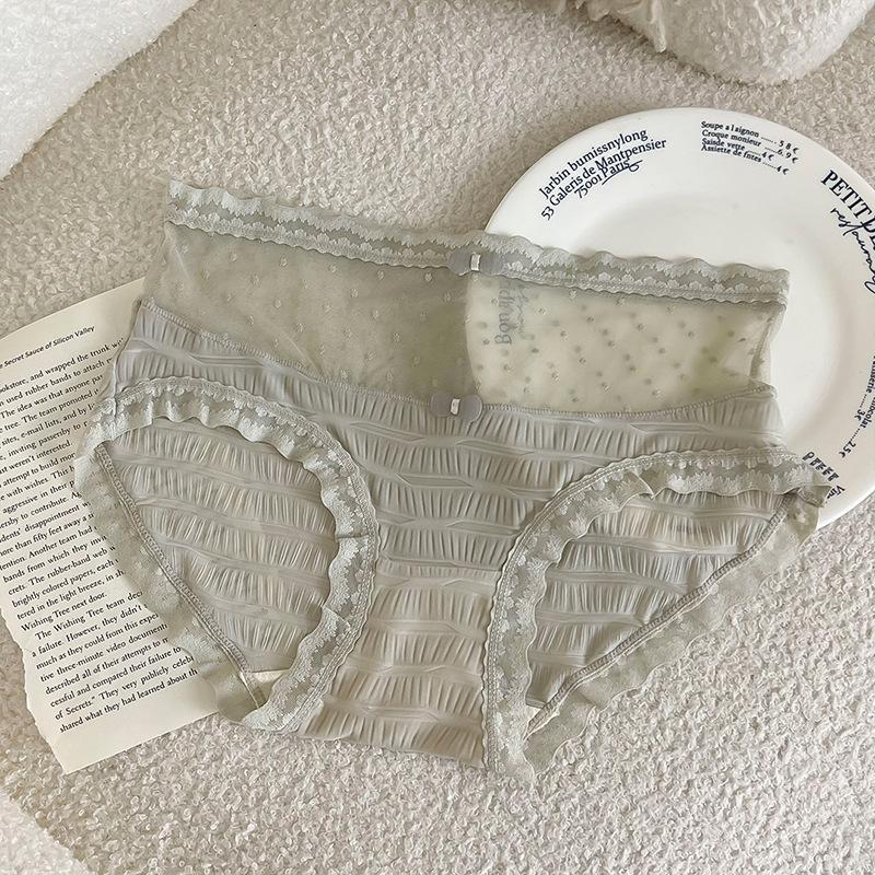 Underwear Women Lace Briefs Thin Ice Silk Seamless Briefs Sexy Antibacterial Crotch Underwear Women