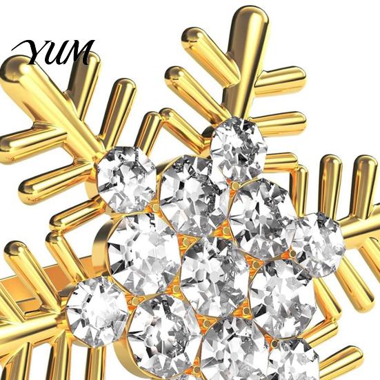 Golden Snowflake Napkin Holders Rhinestone Ring, Metal Holder, Winter Rings for Table Holiday Ring Christmas Dinner Decor Decorative