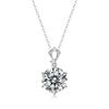 Sterling Solitaire Moissanite Pendant Necklace 10ct Round Cut Women Minimalist Fashion OL Jewelry