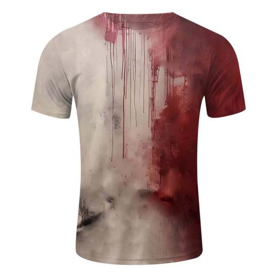 Детская футболка на Хэллоуин, футболка с принтом пятен крови, жуткая футболка с коротким рукавом и круглым вырезом